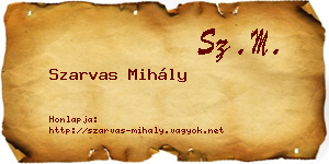 Szarvas Mihály névjegykártya